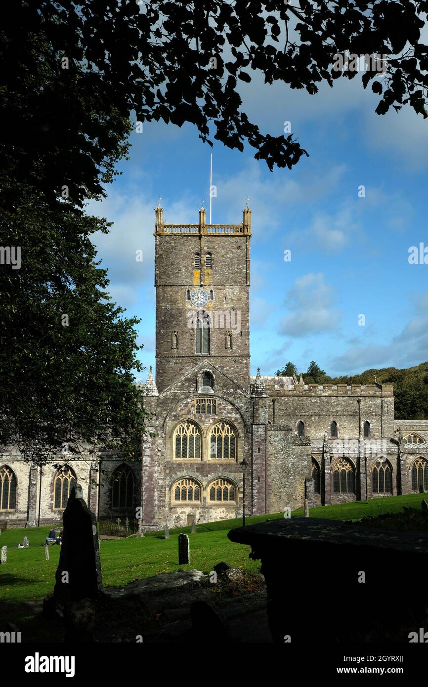 St Davids Cathedral, Pembrokeshire, Galles Foto Stock