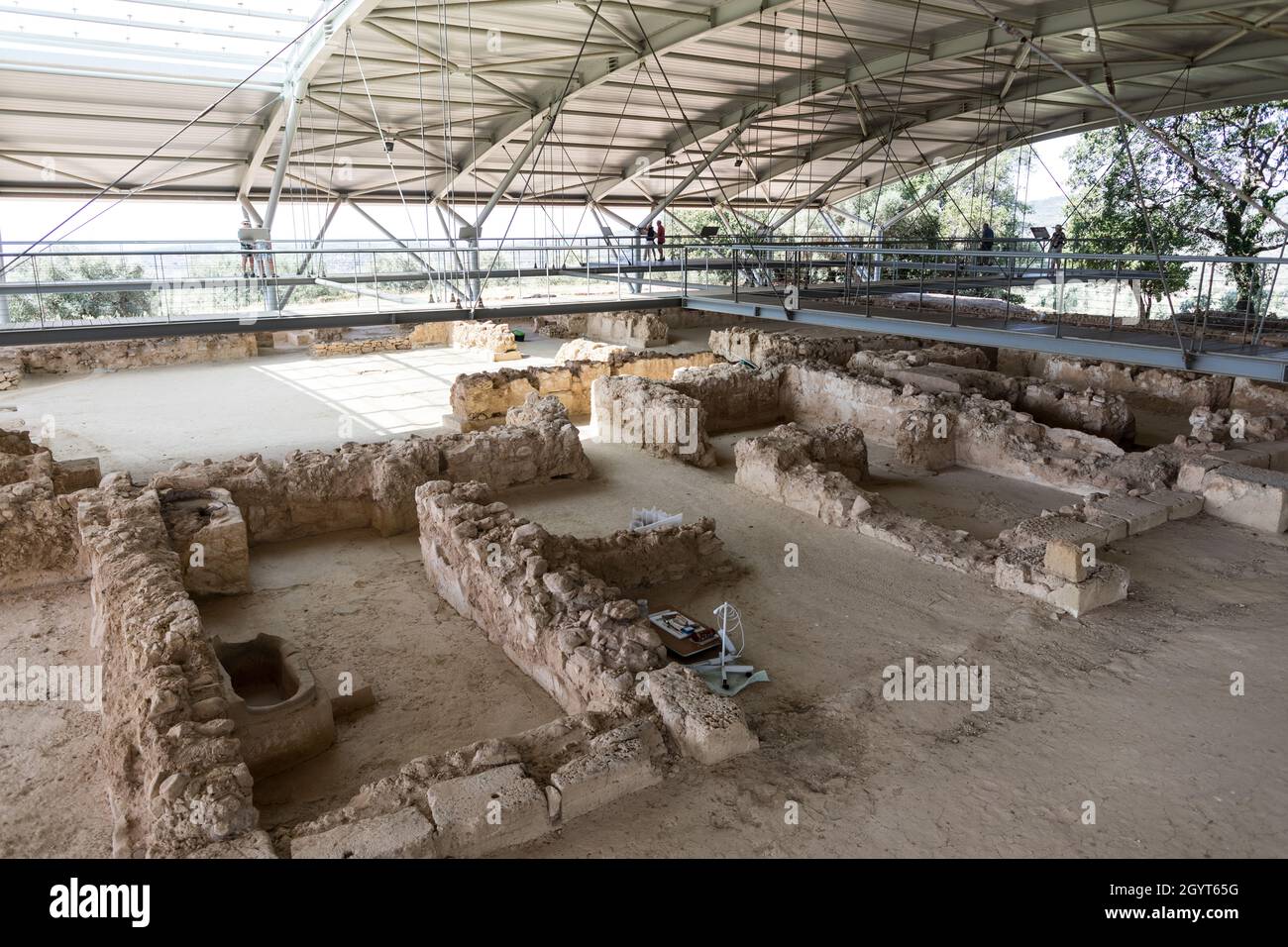 Il sito antico di Palazzo Nestori Peloponneso Grecia Foto Stock
