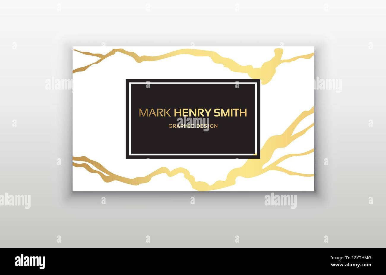 Oro biglietto da visita kintsugi design. Moderno disegno del modello del biglietto da visita. Illustrazione Vettoriale