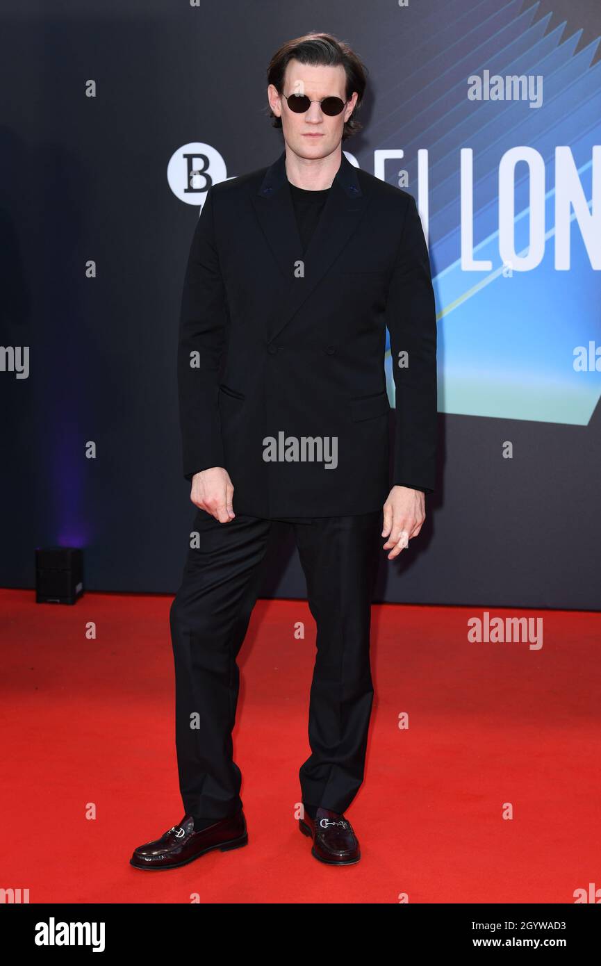 9 ottobre 2021. Londra, Regno Unito. Matt Smith arriva a The Last Night a Soho gala premiere, parte del BFI London Film Festival, che si tiene presso il Royal Festival Hall. Credit: Doug Peters/EMPICS/Alamy Live News Foto Stock