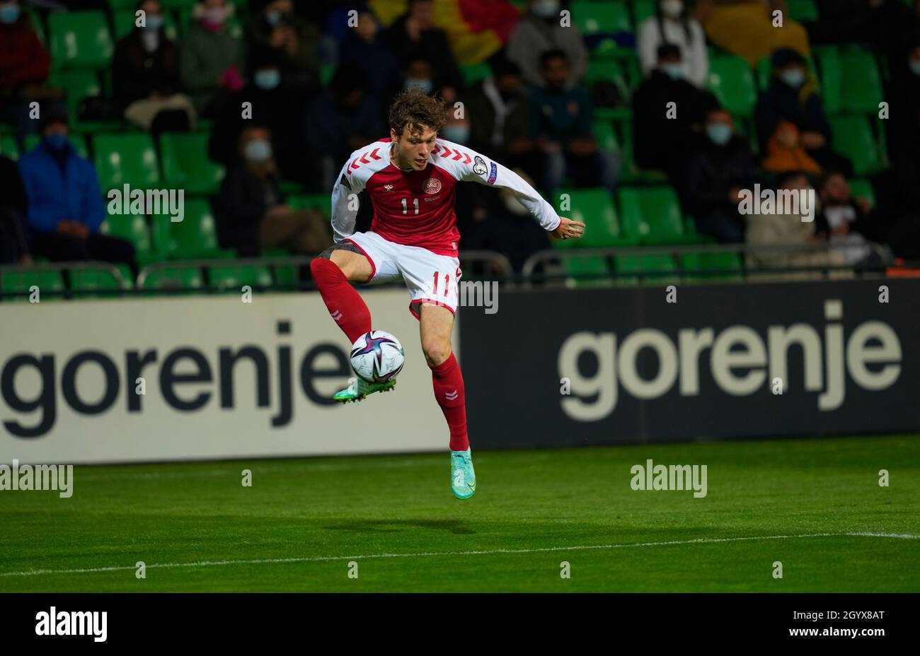 10 ottobre 2021:!! Durante la Moldavia contro la Danimarca, la Coppa del mondo di qualificazione allo stadio Zimbru, il Chis™inÄƒu, Moldavia. Prezzo Kim/CSM Foto Stock