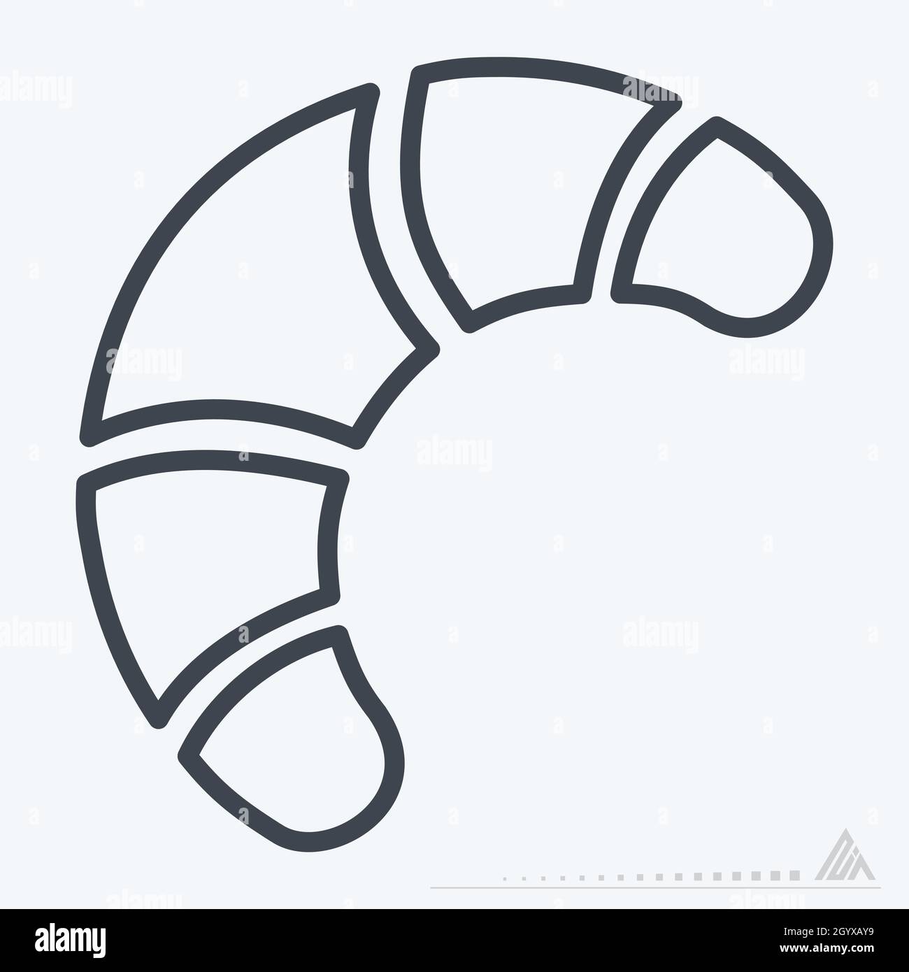 Icona Croissant - stile linea - illustrazione semplice, tratto modificabile, vettore modello di disegno, buono per stampe, poster, pubblicità, annunci, i Illustrazione Vettoriale