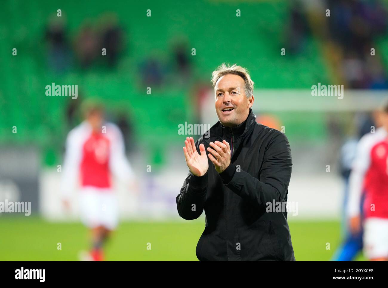 10 ottobre 2021:!! Durante la Moldavia contro la Danimarca, la Coppa del mondo di qualificazione allo stadio Zimbru, il Chis™inÄƒu, Moldavia. Prezzo Kim/CSM Foto Stock
