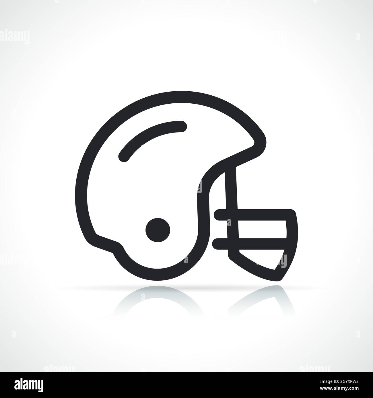 icona della linea sottile del casco da calcio americano isolata Illustrazione Vettoriale