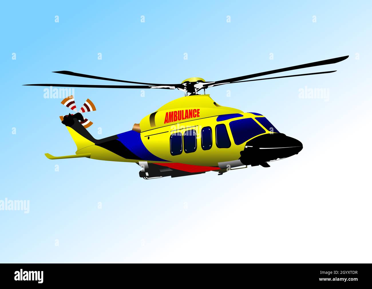 Elicottero dell'ambulanza. Illustrazione vettoriale 3d Illustrazione Vettoriale