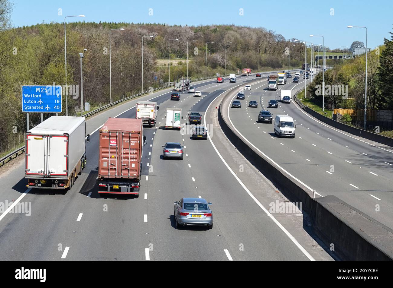 M25 o London Orbital Motorway a Londra Inghilterra Regno Unito Foto Stock