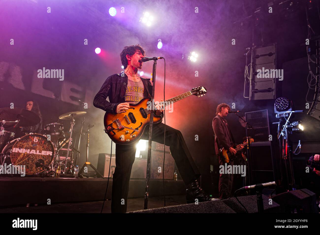 9 ottobre 2021: Inalatore della Dublin Band che suona dal vivo a Liverpool ..inalatore che esegue il loro album No 1 nel Regno Unito ''IT Won't Won Be Like This''' dal vivo a Liverpool Guildof Students UK (Credit Image: © Andy von PIP/ZUMA Press Wire) Foto Stock