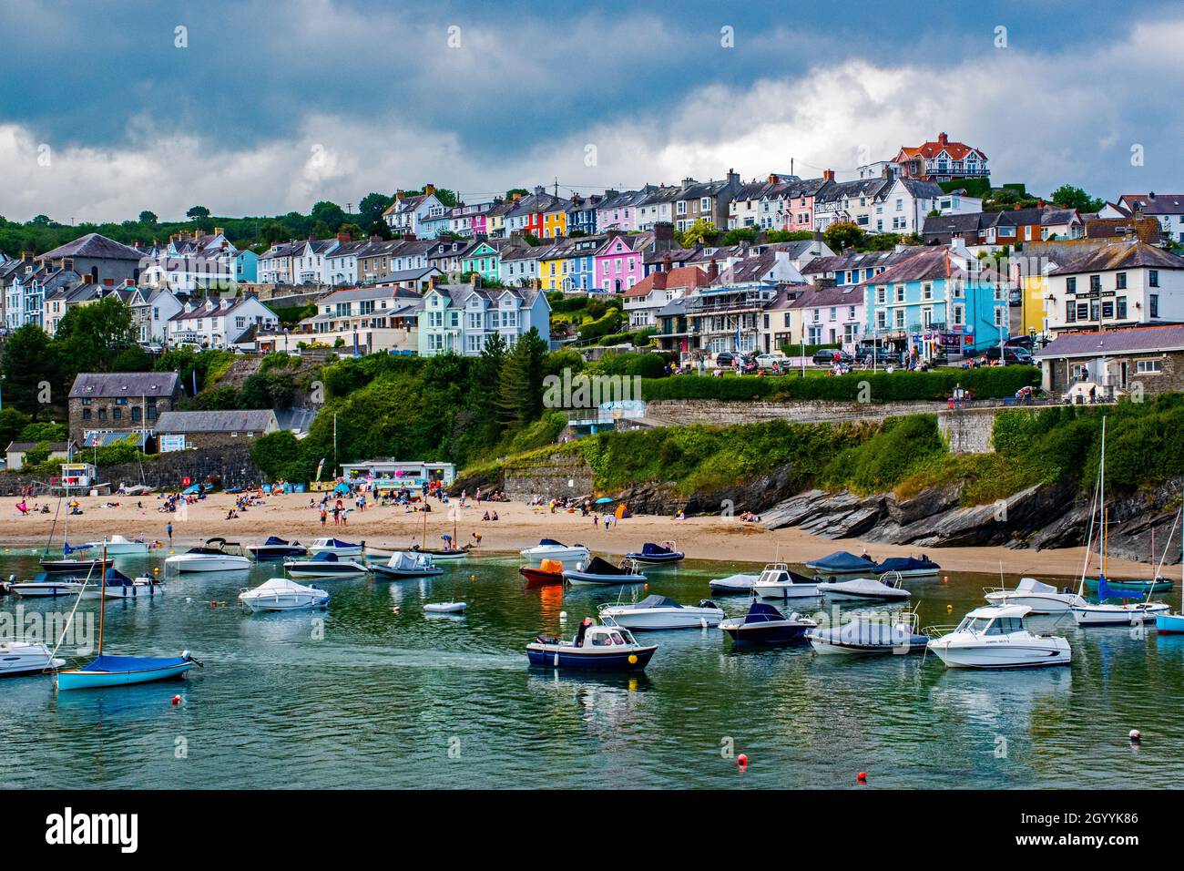 New Quay - Harbour Beach | Ceredigion, Galles. REGNO UNITO Foto Stock