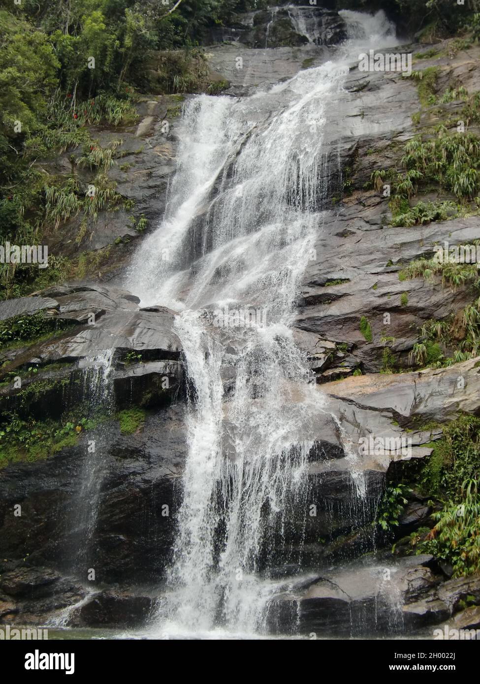 Cascata di Cascatinha (Parco Nazionale di Tijuca, Rio de Janeiro, Repubblica Federativa del Brasile) Foto Stock