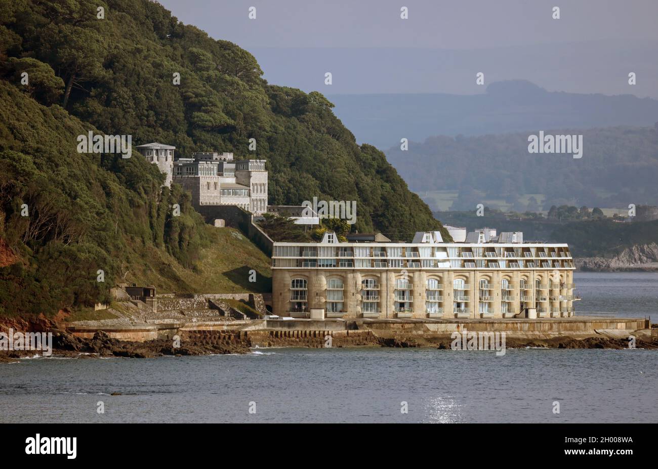 Picklecombe Fort, appartamenti esclusivi ai margini del Mount Edgcumbe Park Cornwall, sull'estrema costa sud-orientale della Cornovaglia. Foto Stock