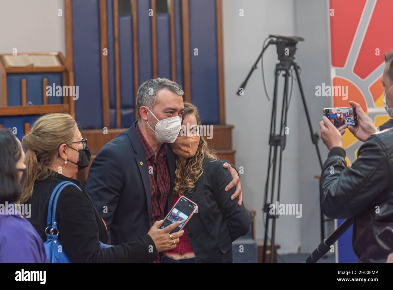 Santa Maria RS Brasile. 10.09.2021. Avvio della candidatura di Edegar Preto al Governo dello Stato del Rio Grande do sul. Elezioni in Brasile. Atto o Foto Stock