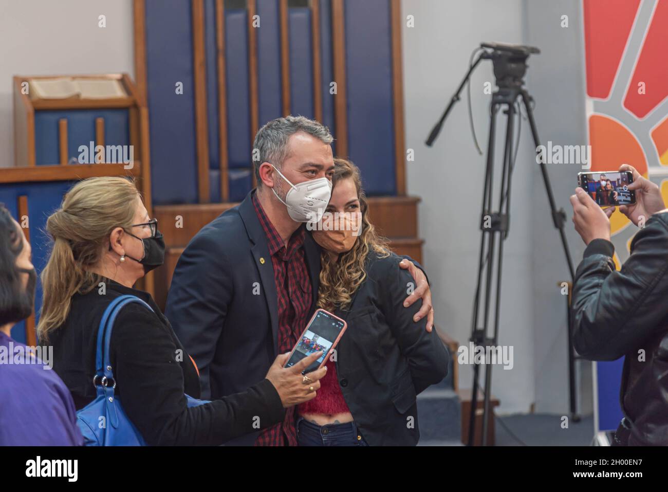 Santa Maria RS Brasile. 10.09.2021. Avvio della candidatura di Edegar Preto al Governo dello Stato del Rio Grande do sul. Elezioni in Brasile. Atto o Foto Stock