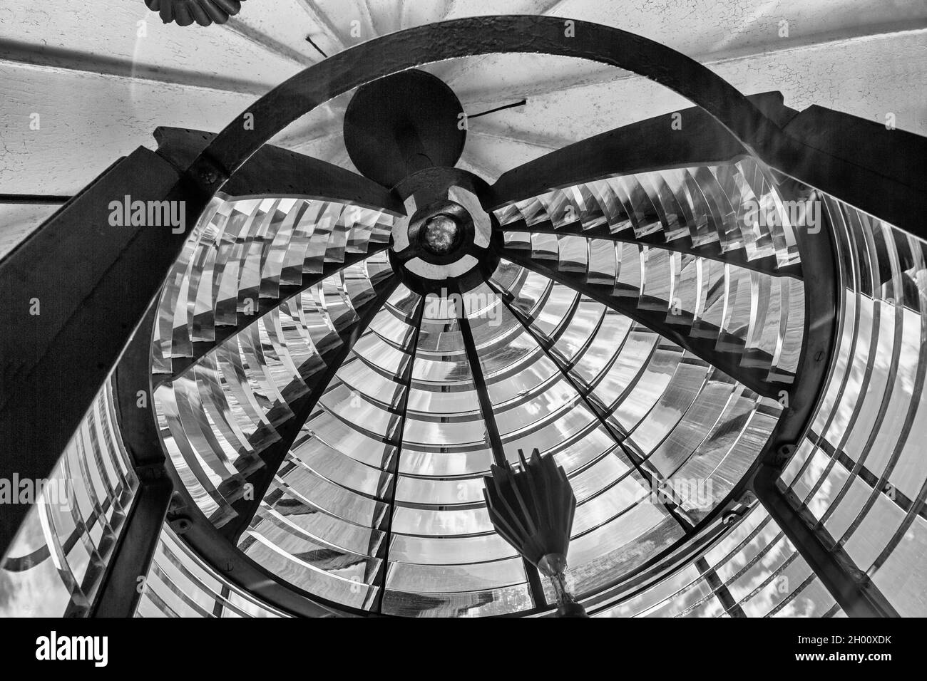 Optic in Blacksod Lighthouse & Museum, Belmullet, County Mayo, Irlanda Foto Stock