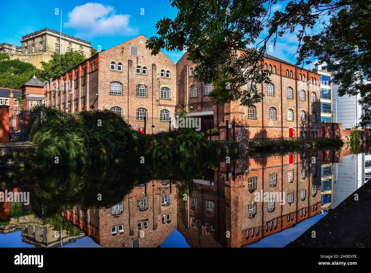 Nottingham Canal e Nottingham Castle Foto Stock