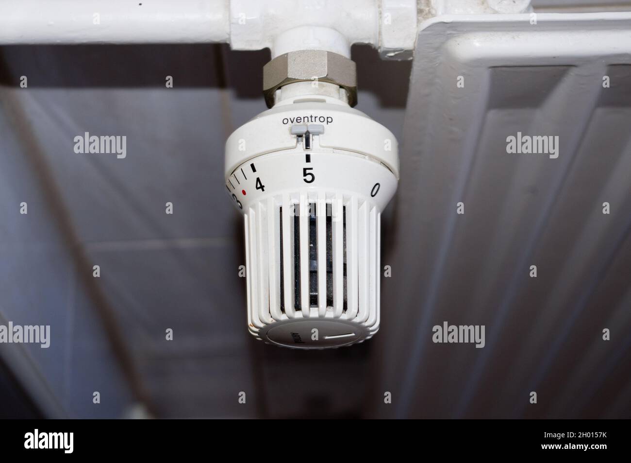 termostato di riscaldamento individuale all'impostazione più alta Foto Stock