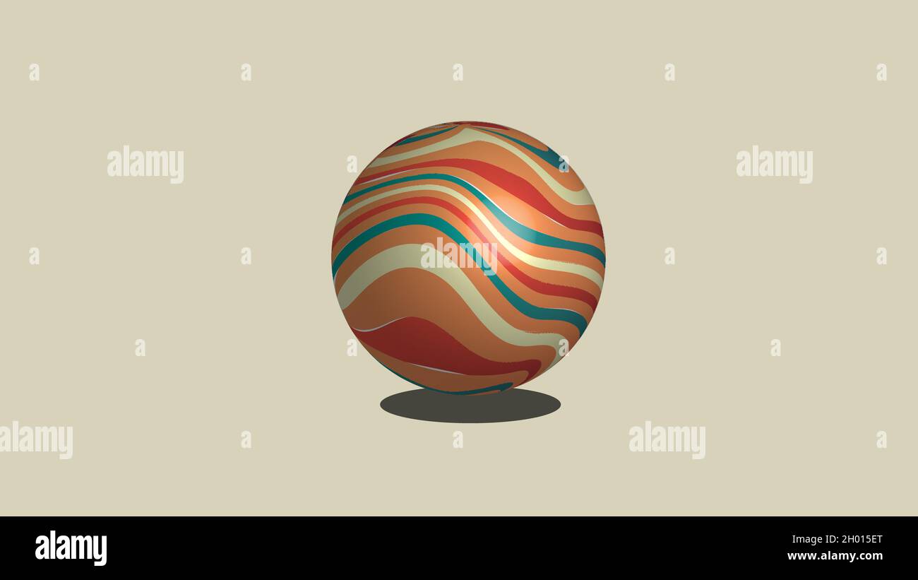Bella illustrazione della sfera 3d. Design creativo della palla del motivo. Foto Stock