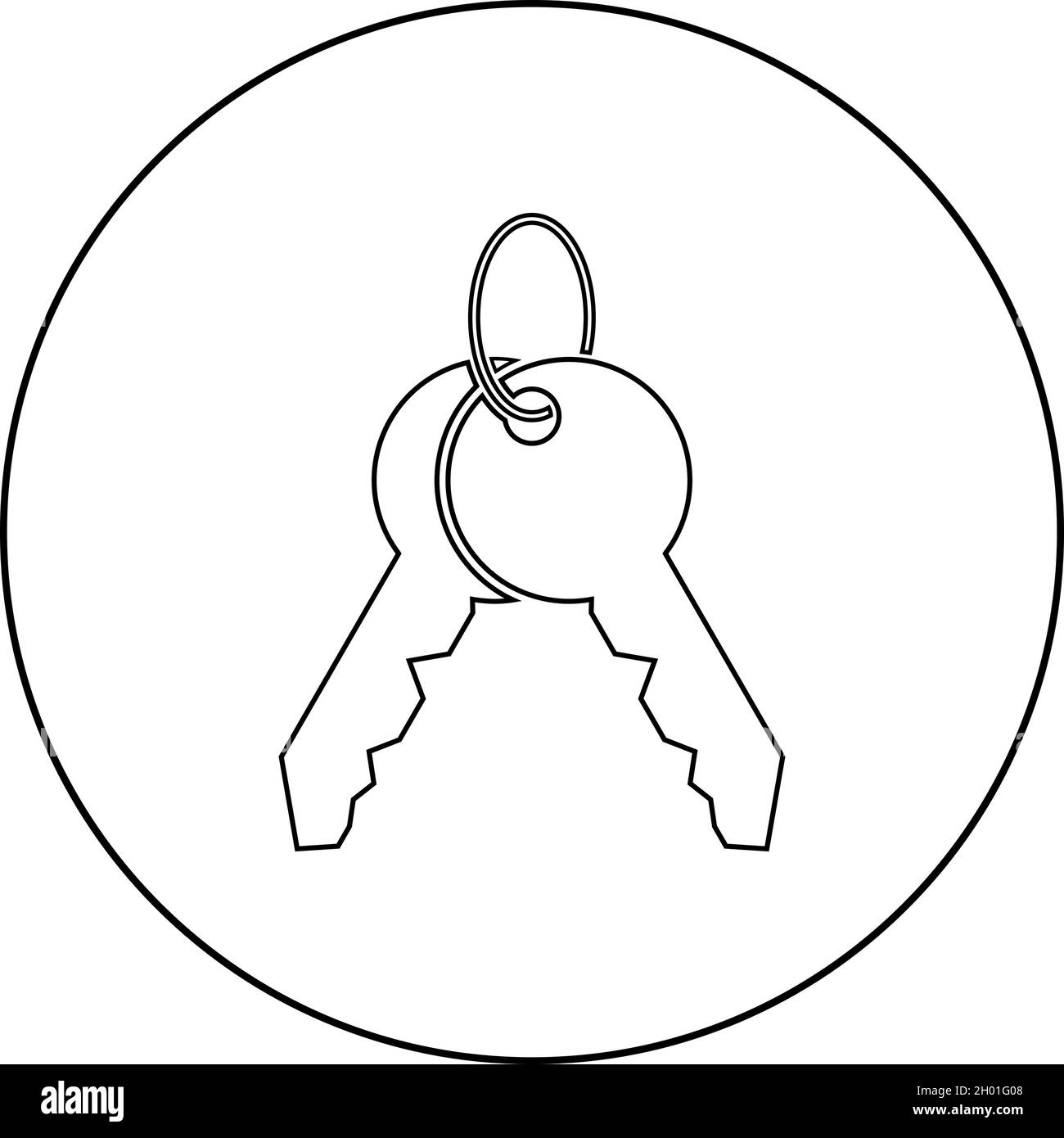 Un mazzo di tasti sull'icona circolare in cerchio nero disegno vettoriale a tinta unita stile semplice immagine Illustrazione Vettoriale