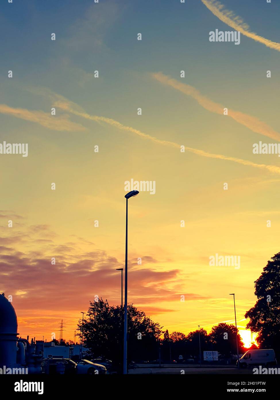 Sonnenaufgang a Mülheim-Ruhr Foto Stock