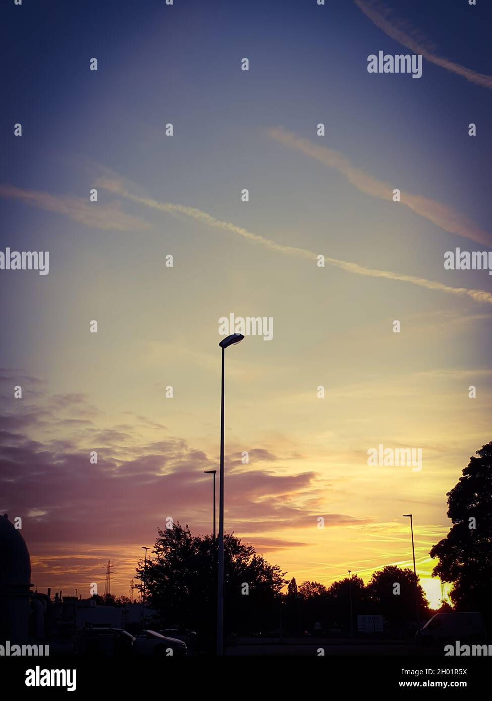 Sonnenaufgang a Mülheim-Ruhr Foto Stock