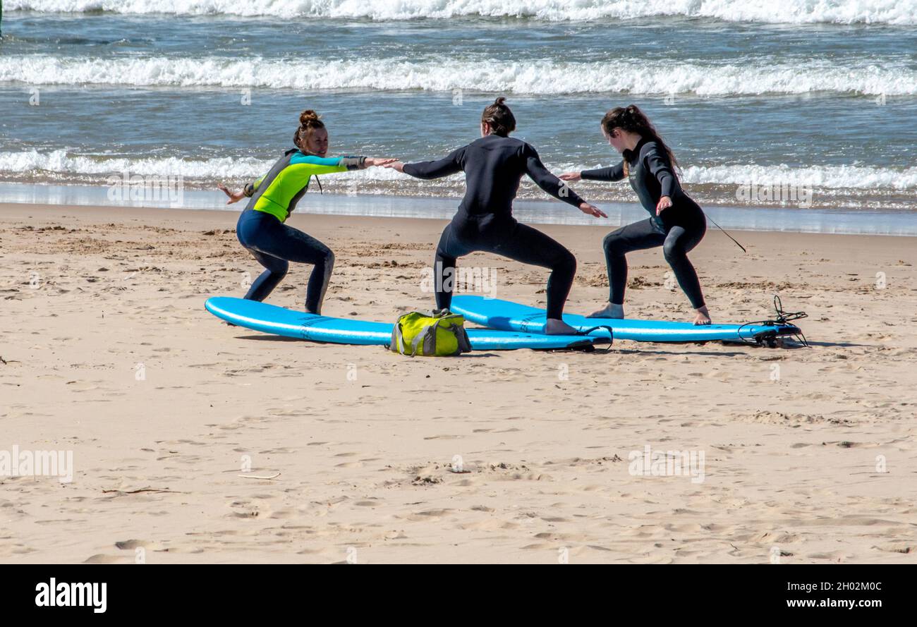 St Joseph MI USA, 26 settembre 2021; gli studenti imparano a navigare sulle rive del lago Michigan Foto Stock
