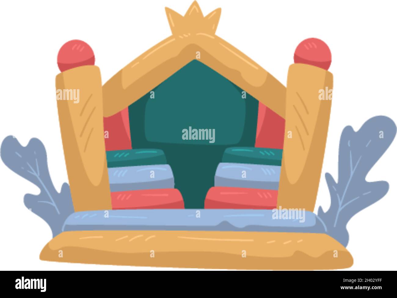 Castello o parco giochi per bambini, gomma gonfiabile Illustrazione Vettoriale