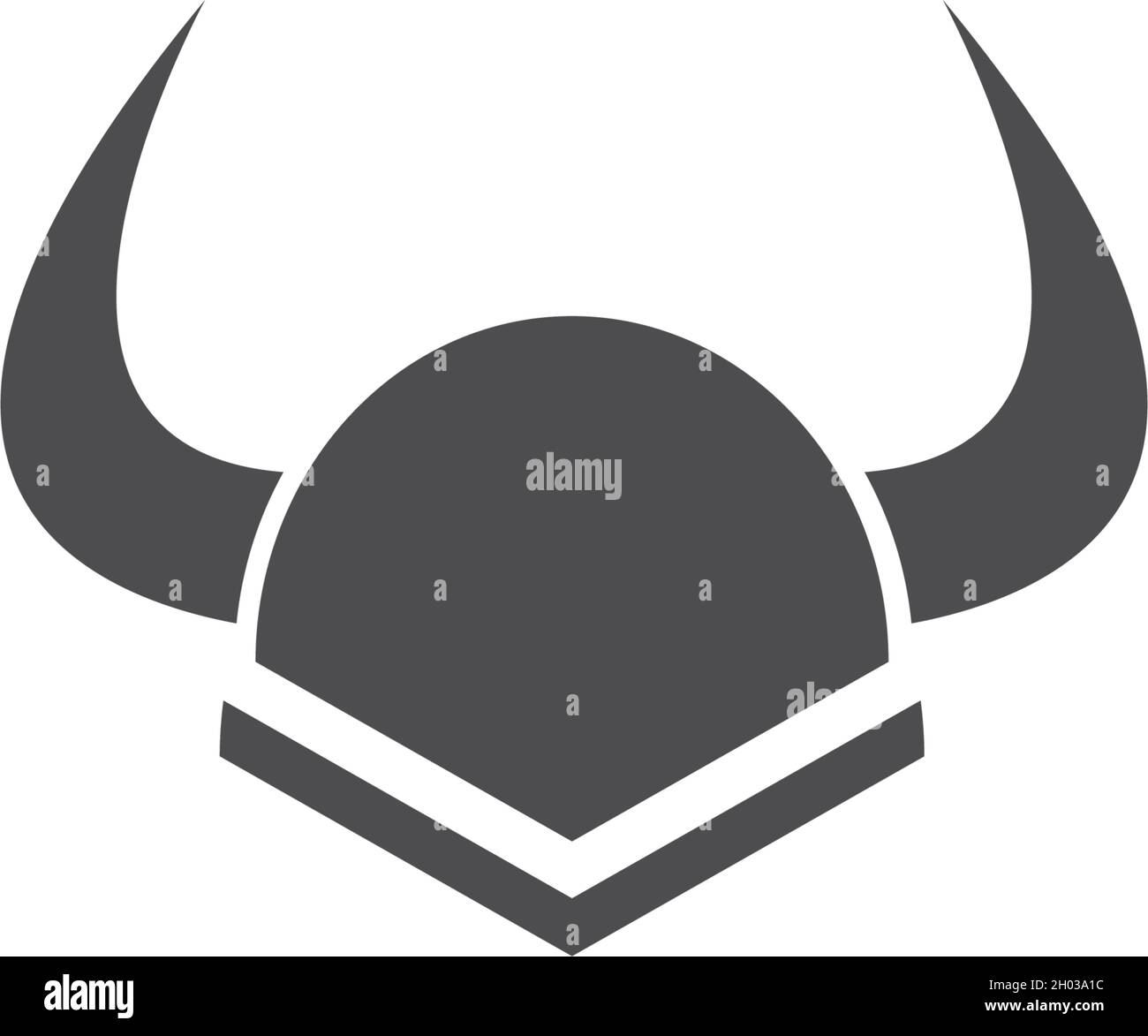 Vettore modello logo casco vichingo Illustrazione Vettoriale
