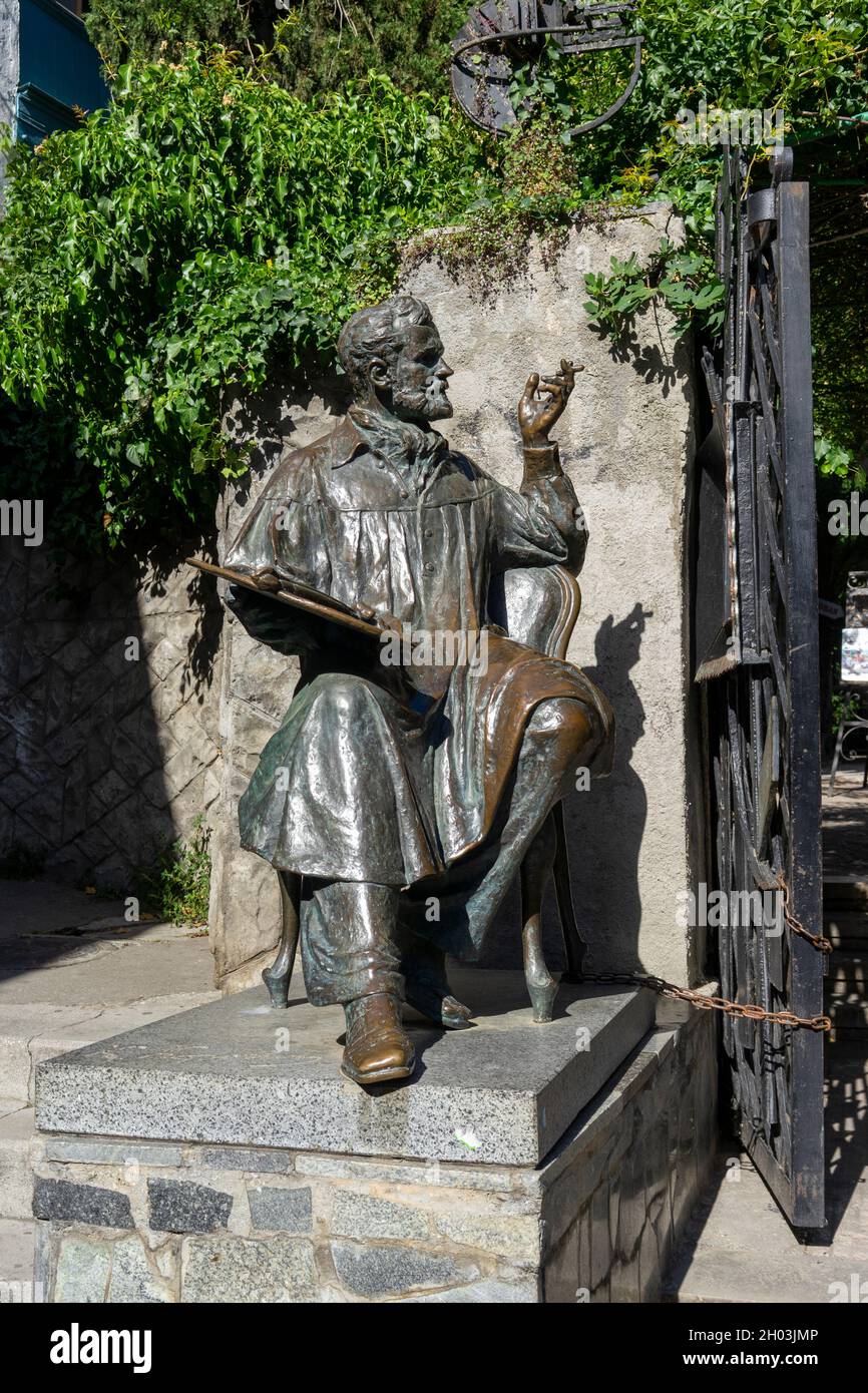Gurzuf, Crimea - 29 maggio 2018: Monumento all'artista Konstantin Korovin. Foto Stock