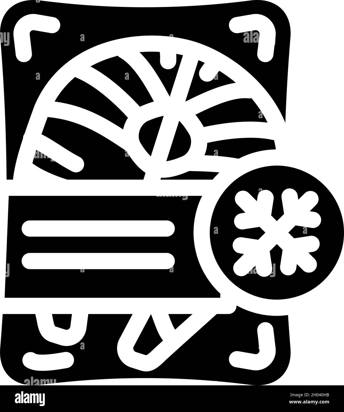 pesce pesce congelato icona glifo vettore illustrazione Illustrazione Vettoriale