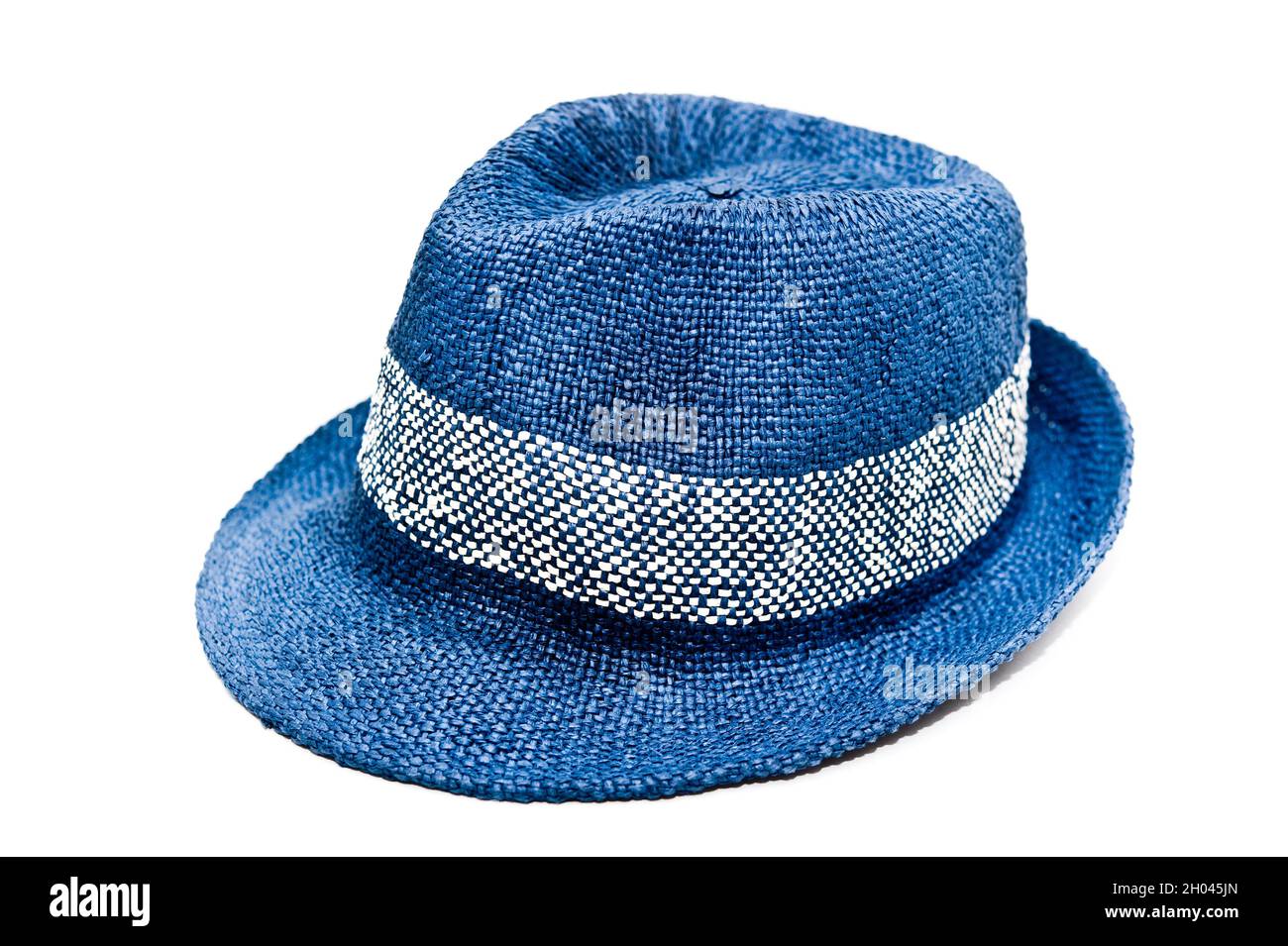 Cappello blu Trilby isolato Foto Stock