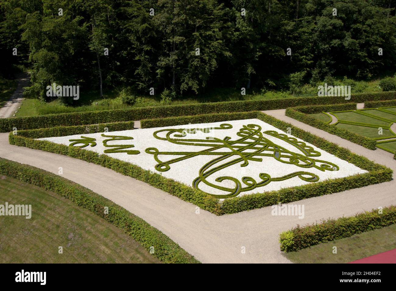 Schleswig, Germania - 27 giugno 2010: Giardino barocco Castello di Gottorf, Isola dei Musei Foto Stock