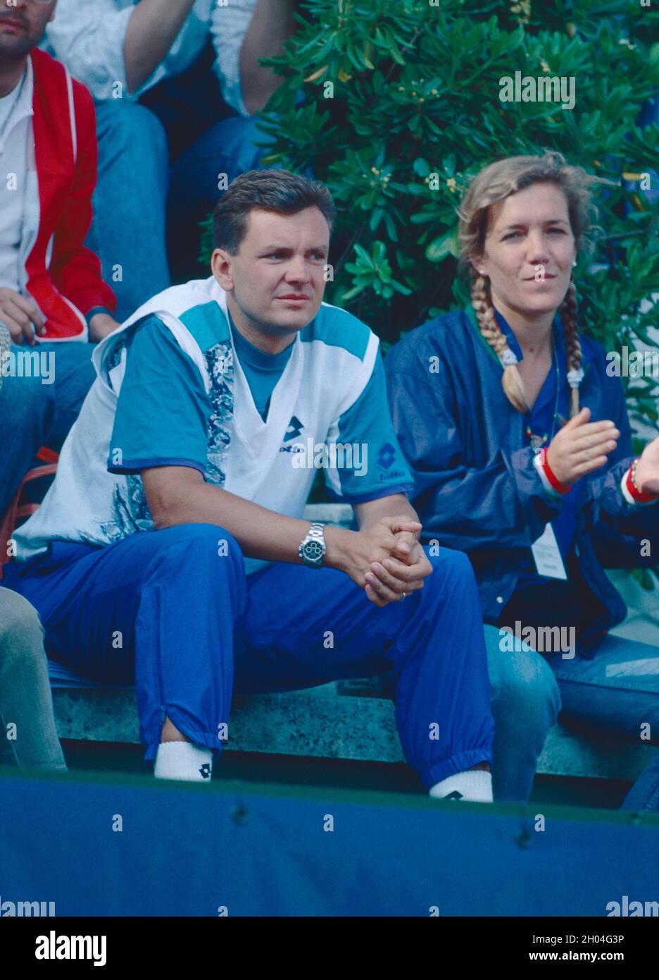 Allenatore e direttore di tennis austriaco Ron Leitgeb, anni '90 Foto Stock