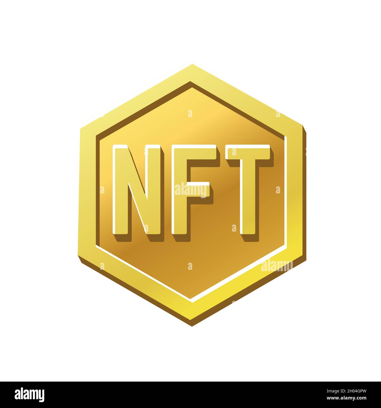 Icona token non fungibile NFT. Valuta Crypto Illustrazione Vettoriale