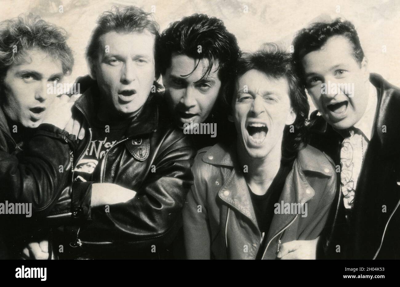 Cantante e cantautore italiano Vasco Rossi (seconda a sinistra) e Steve Rogers Band, 1980 Foto Stock