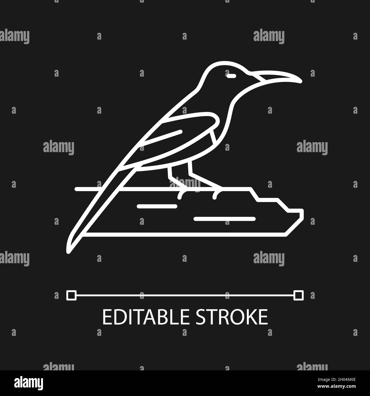 Icona lineare bianca di Crimson per il tema scuro Illustrazione Vettoriale