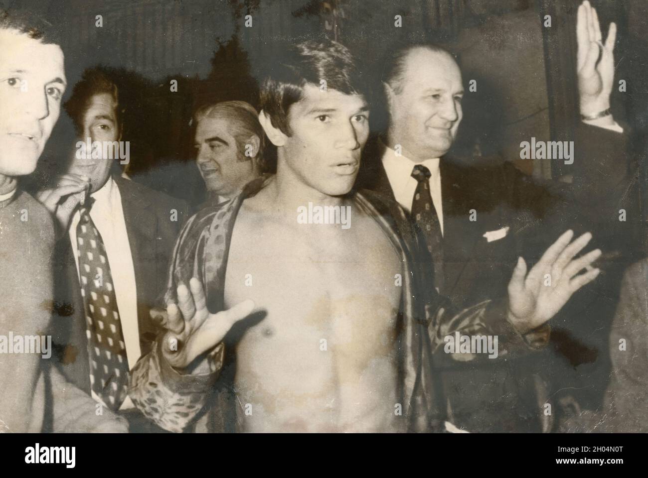 Pugile argentino Carlos Monzon, anni '70 Foto Stock