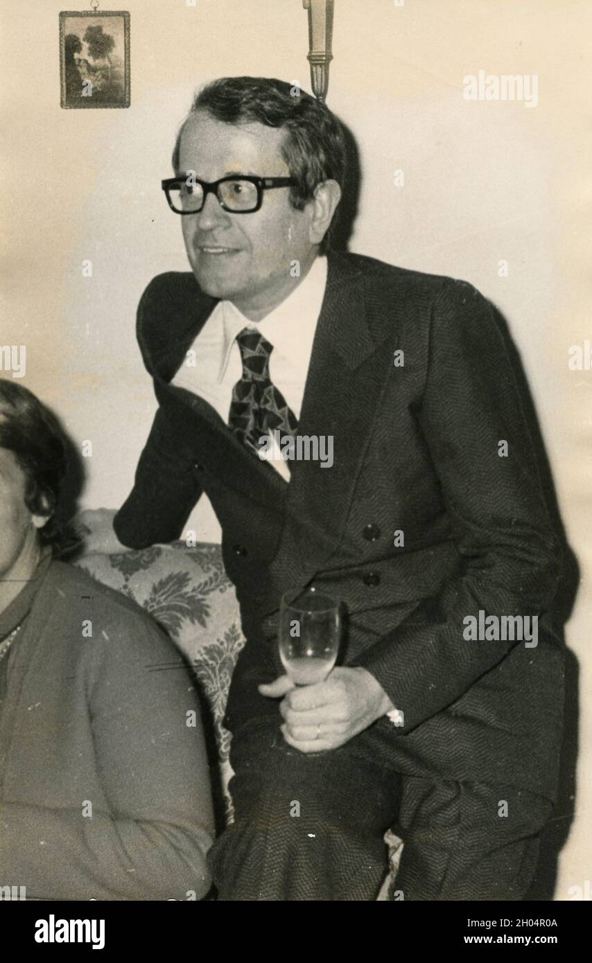 Giornalista italiano Lamberto Sechi, anni '70 Foto Stock