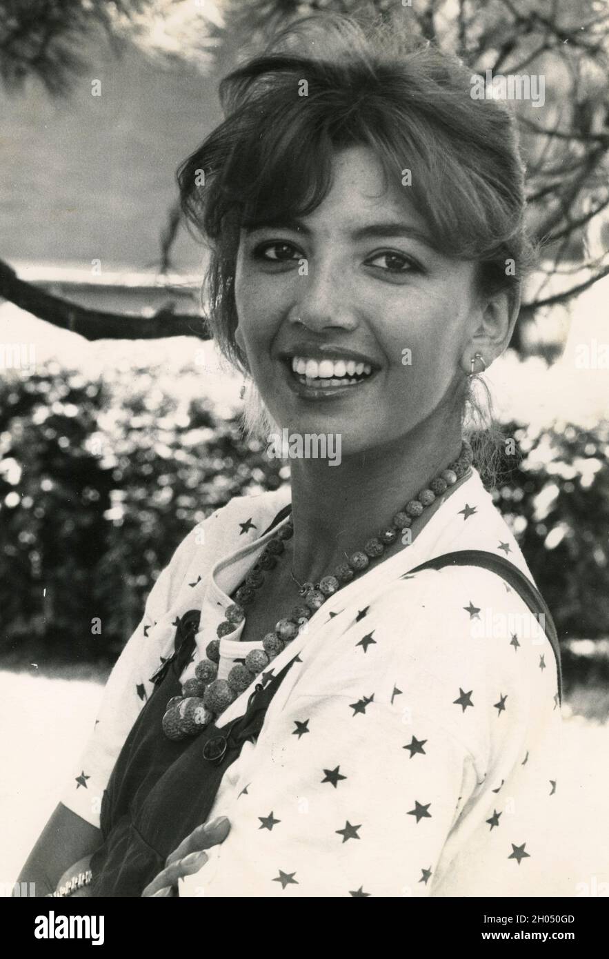 Presentatore, attrice e cantante italiano Milly Carlucci, anni '80 Foto Stock