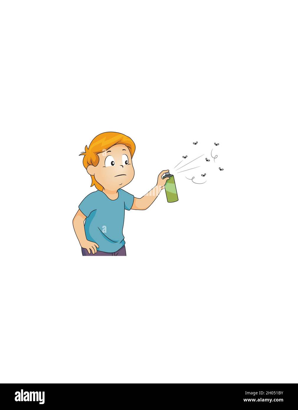 L'uomo che soffre in chikunguniya, febbre, aid malattie su sfondo blu Foto Stock