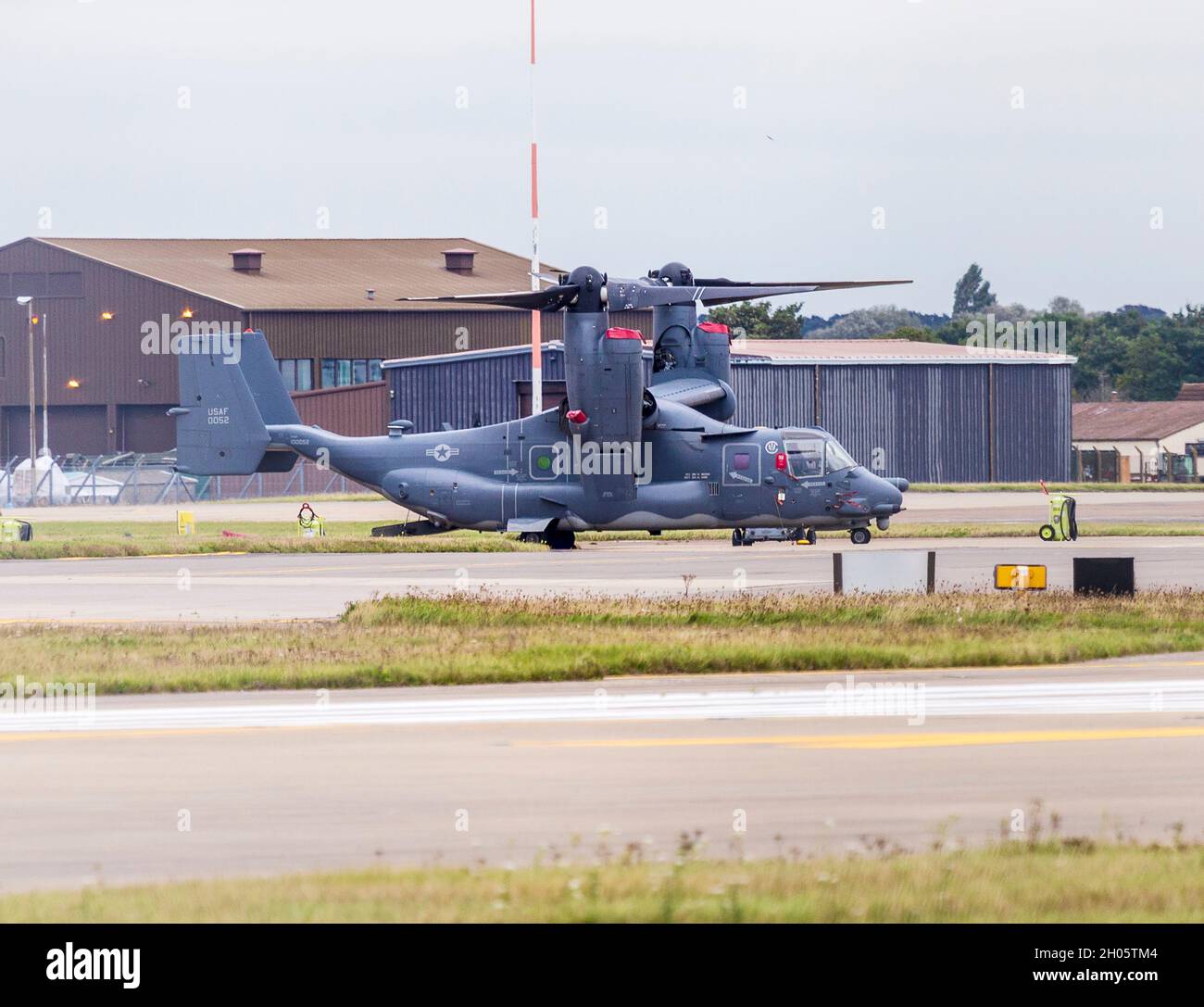 Un USAF CV22 Osprey a terra a RAF(USAF) Mildenhall a Suffolk, Inghilterra, Regno Unito Foto Stock