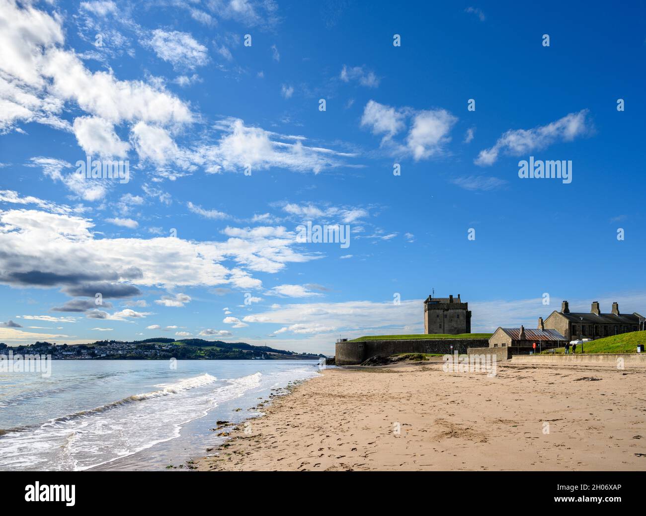 Broughty Castle, Broughty Ferry, vicino a Dundee, Scozia, Regno Unito Foto Stock