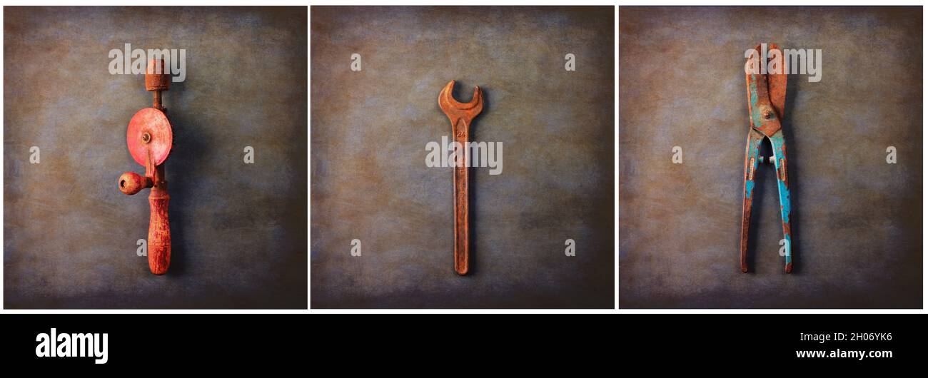 Vecchi strumenti Foto Stock