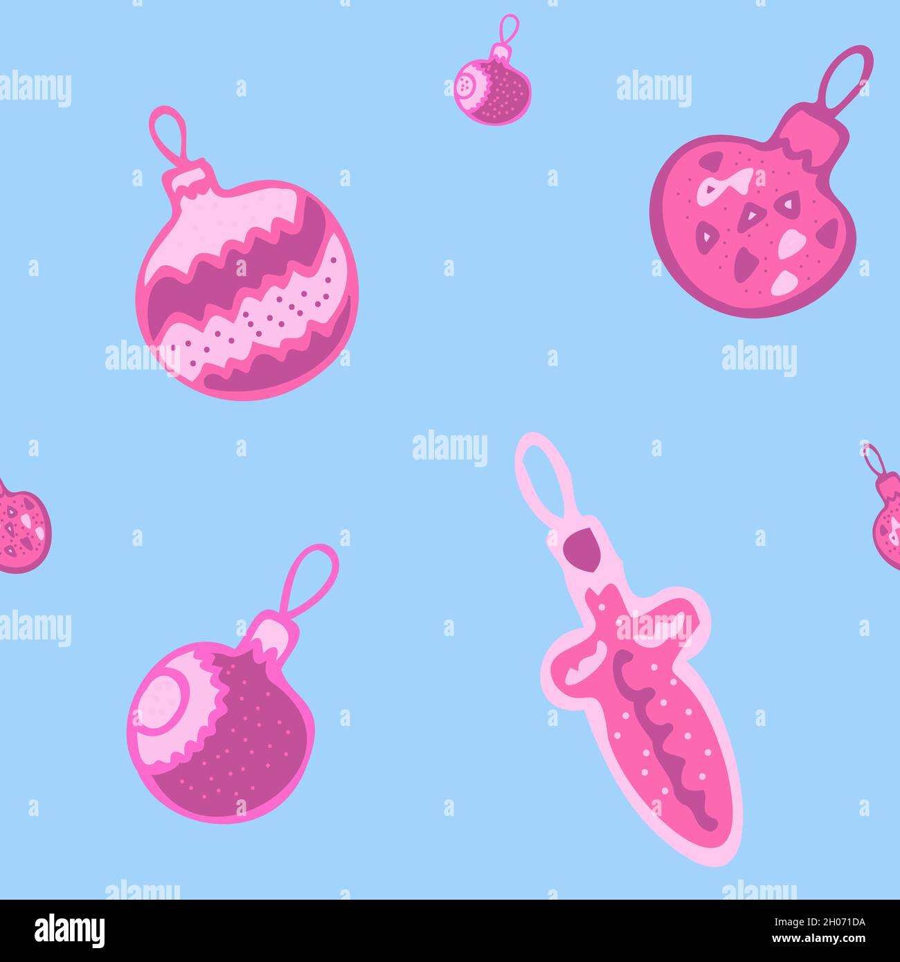 Modello senza giunture con palle per albero di Natale. Illustrazione Vettoriale