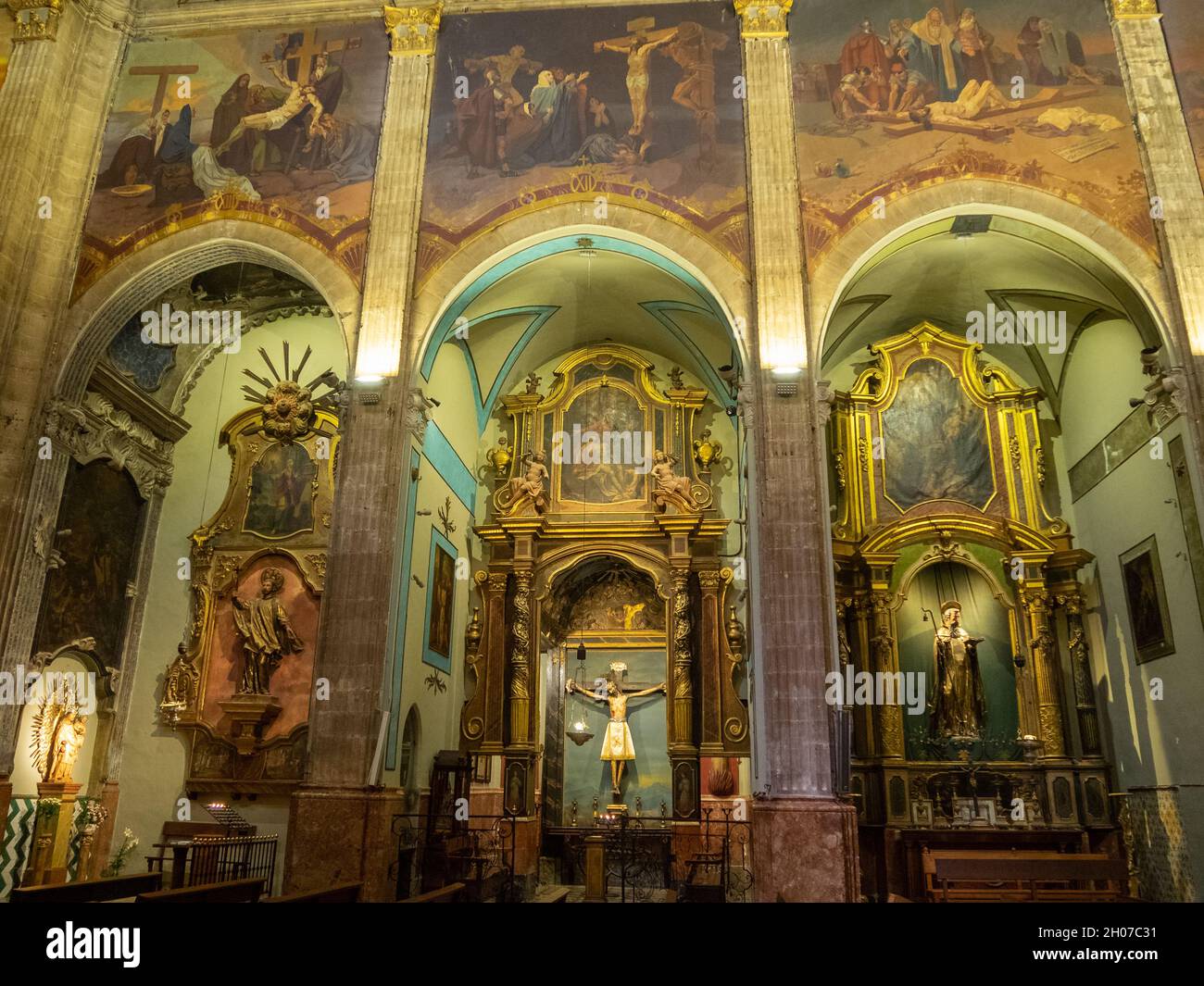 Cappelle laterali della Chiesa di nostra Signora degli Angeli, Pollensa Foto Stock