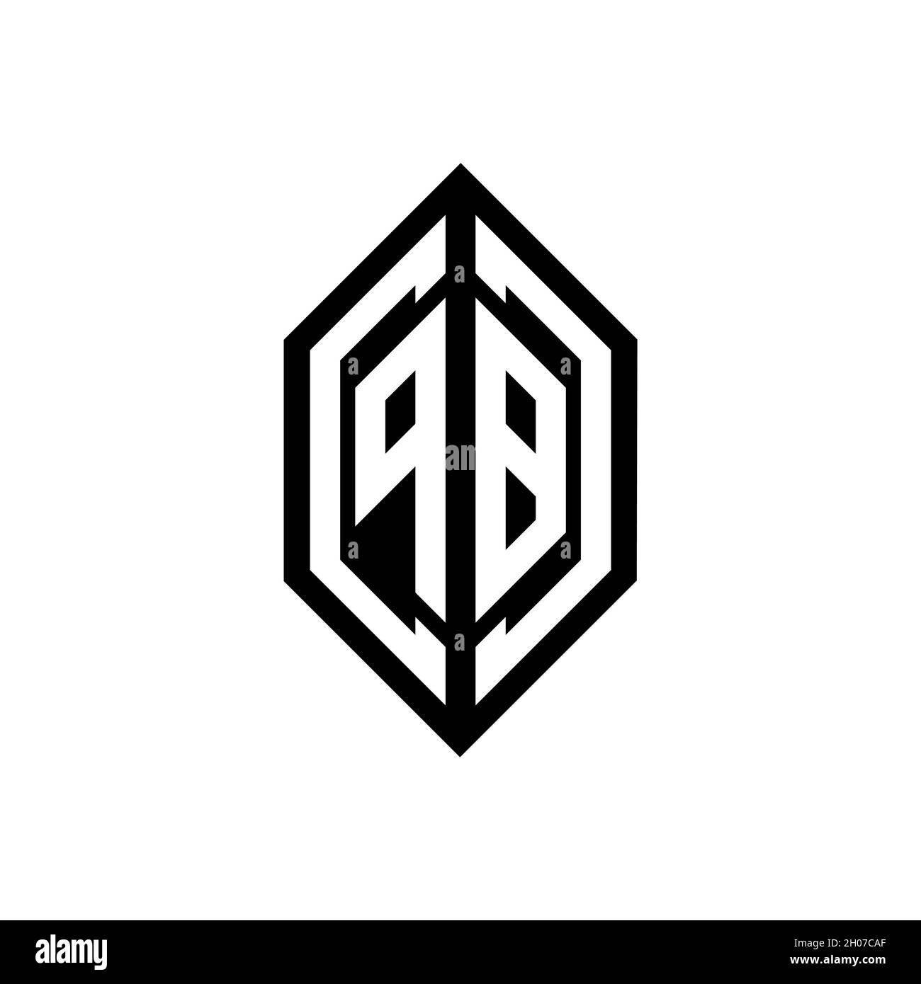 Logo PB con modello di design monogramma vettoriale di forma geometrica isolato su sfondo bianco Illustrazione Vettoriale