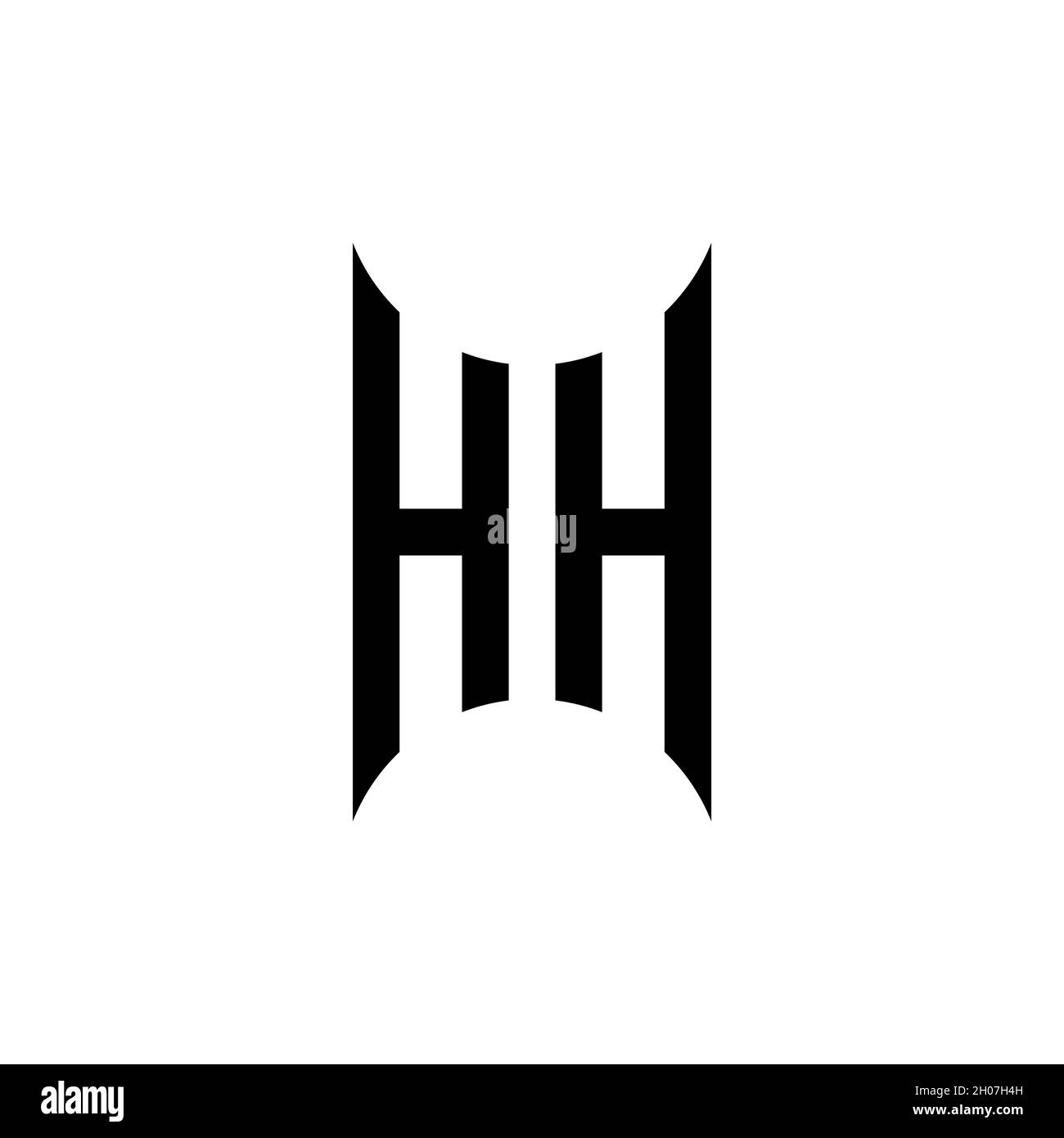 Modello di stile di forma geometrica con monogramma HH. Vettore di disegno iniziale monogramma su sfondo isolato Illustrazione Vettoriale