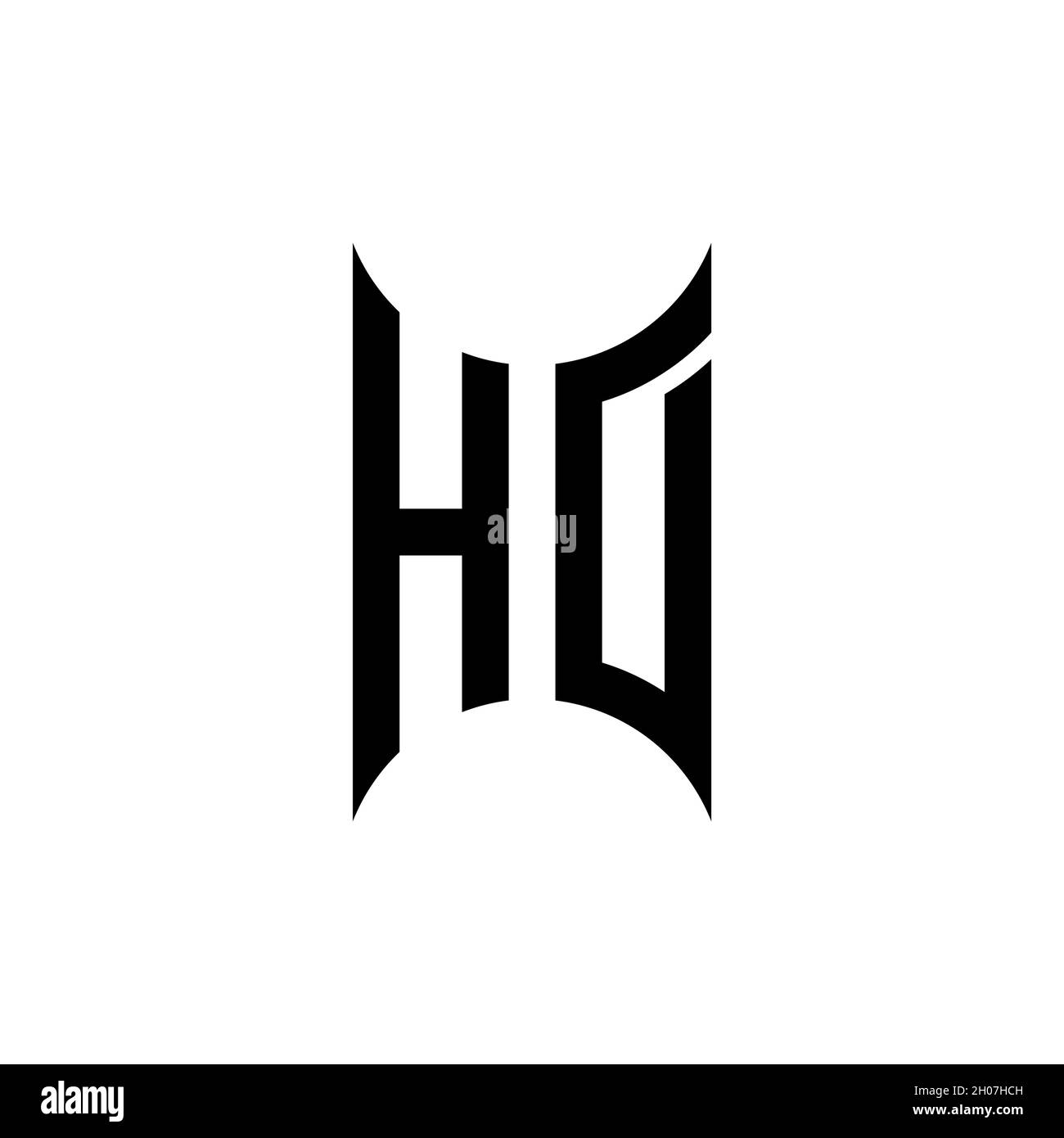Modello di stile di forma geometrica monogramma HD. Vettore di disegno iniziale monogramma su sfondo isolato Illustrazione Vettoriale