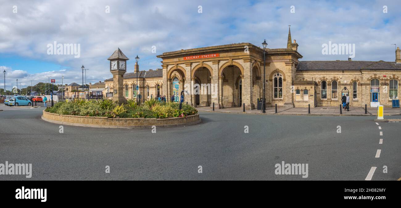 Saltburn presso la stazione ferroviaria Sea Victorian. Foto Stock