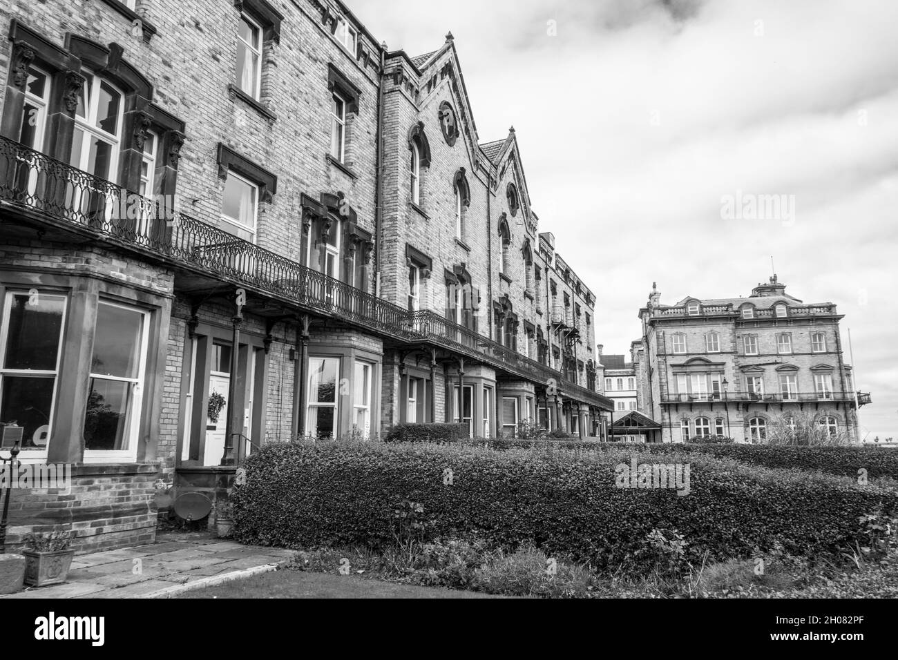 Balmoral Terrace, residenza vittoriana ricca ora convertito in appartamenti a Saltburn dal mare, cleveland, Inghilterra, Regno Unito Foto Stock