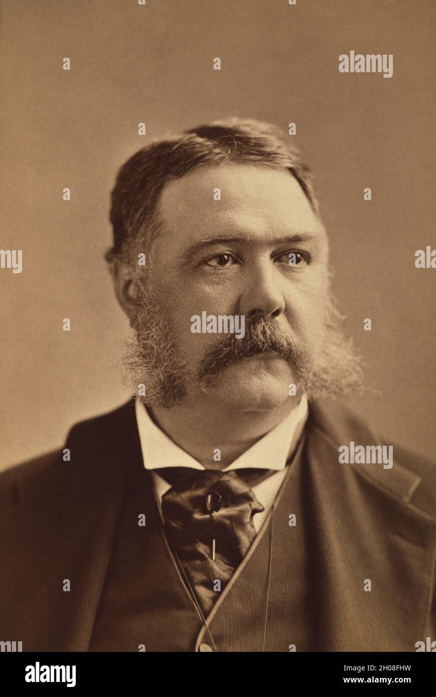 Arthur Chester (1829-1886), 21° Presidente degli Stati Uniti 1881-1885, Vice Presidente degli Stati Uniti 1881-1881, Ritratto della testa e delle spalle, Abraham Bogardus, 1880 Foto Stock