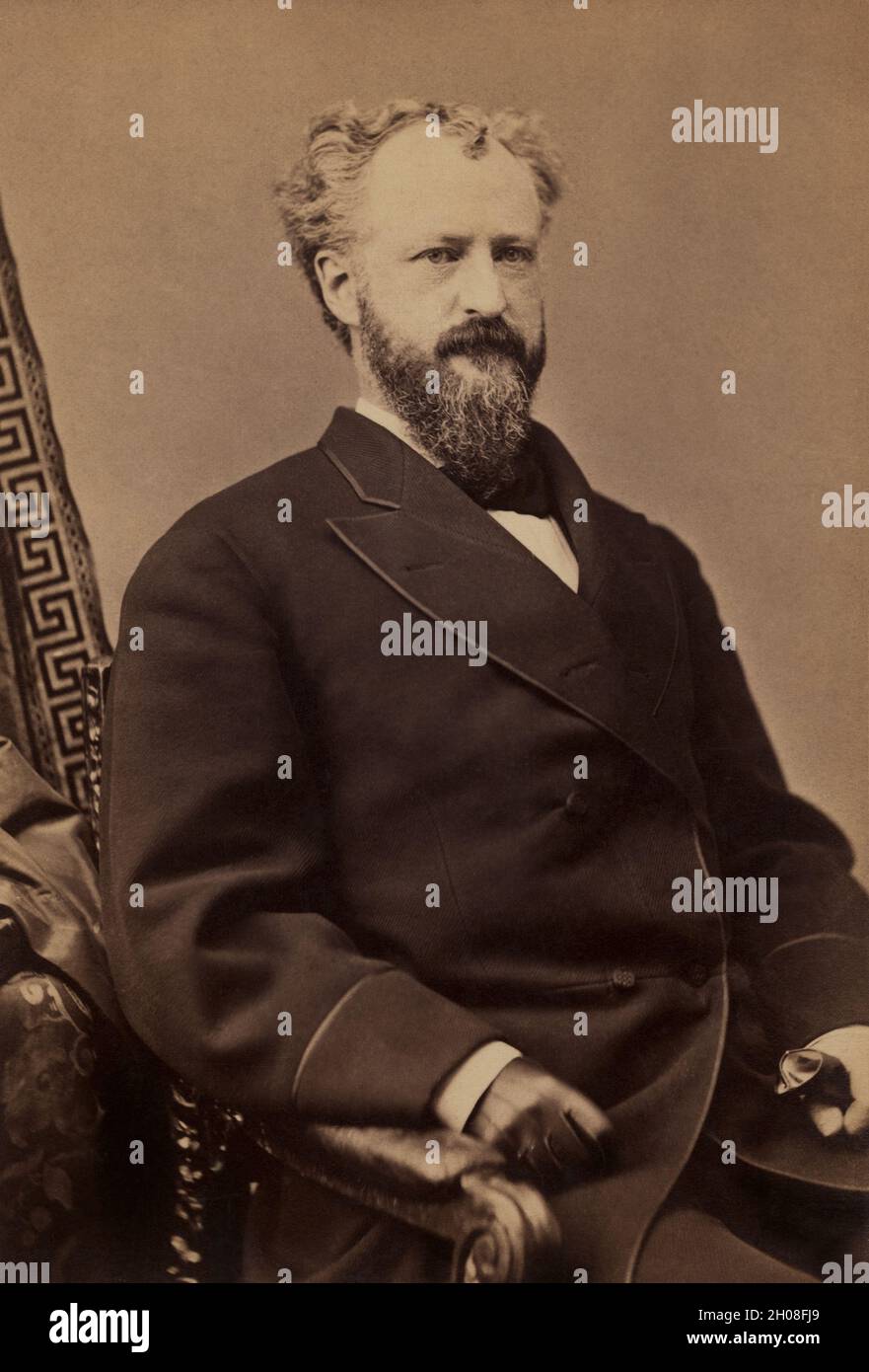 Roscoe Conkling (1829-1888), politico americano, senatore degli Stati Uniti da New York, ritratto seduto a metà lunghezza, John F. Jarvis, 1876 dopo 1868 negativo Foto Stock